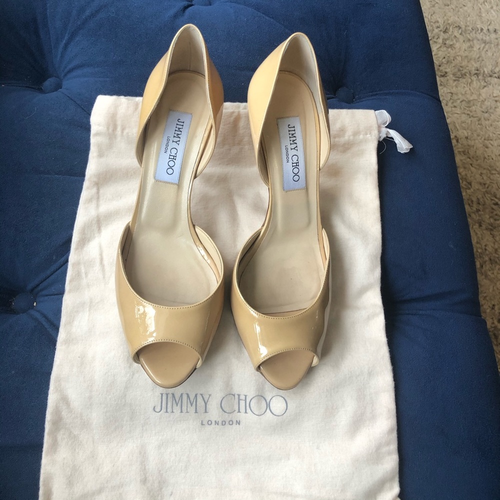 Jimmy Choo Logan D’Orsay Peep Toe Pumps